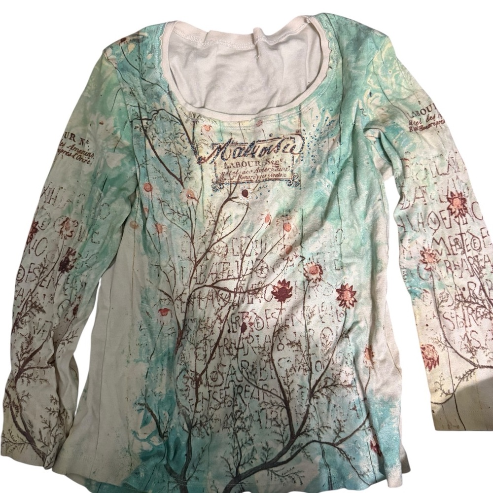 Artistic Floral Long Sleeve Top